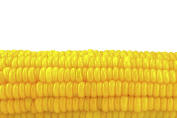 在白色背景上关闭单个玉米 — 图库照片