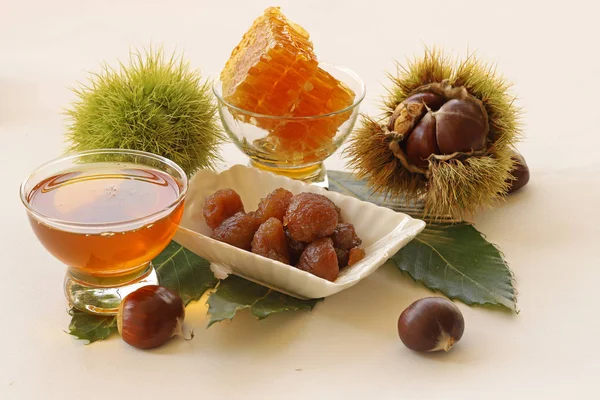 Chestnut Honey, chestnut sugar and chestnuts.