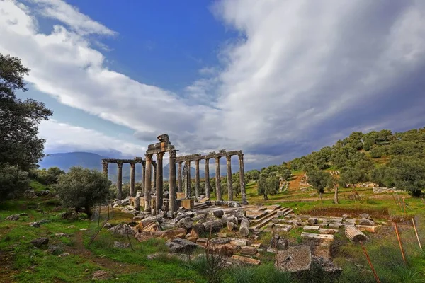 Türkiye / Mugla / Milas 04 Aralık 2019 Euromos tapınağının kalıntıları.