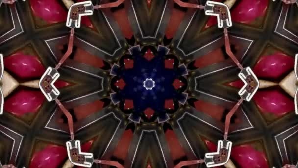 Abstraktní Kaleidoskop Pozadí Krásná Vícebarevná Textura Kaleidoskopu Unikátní Kaleidoskop Design — Stock video