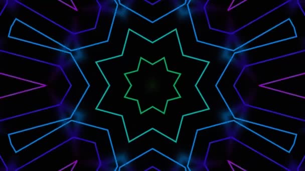 Fraktale Design Kaleidoskop Hintergrund Bewegung Mit Mustern Disco Spektrum Lichter — Stockvideo