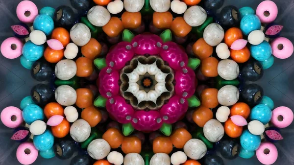 Nagyon Szép Nyomtatási Motívumok Textil Kerámia Tapéta Design Kaleidoszkóp Megjelenítése — Stock Fotó