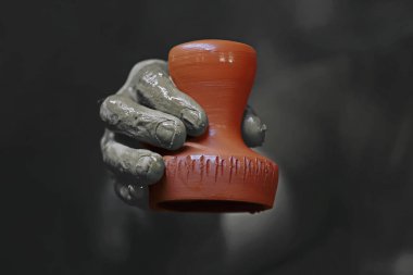 Turkey / Izmir / Menemen 21. November. 2018 Professional Pottery Workshop, nozzle tray construction.