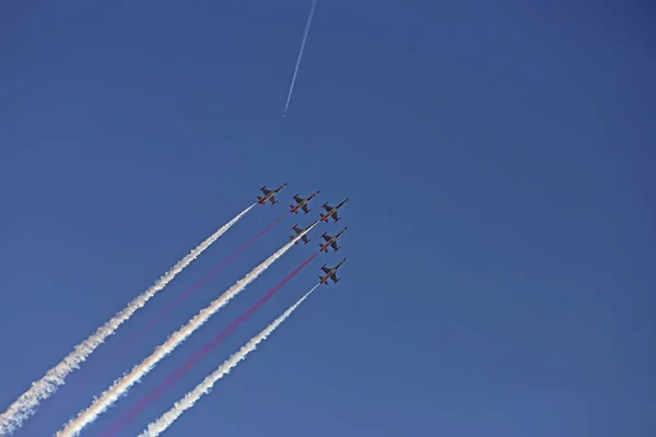 Türkiye Zmir Epril 2019 Türk Yıldızlarının Zmir Işgalinden Kurtuluşunu Kutlamak — Stok fotoğraf