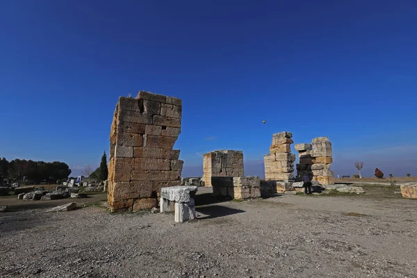 Turquia Denizli Fevereiro 2020 Pamukkale Hierápolis Cidade Antiga — Fotografia de Stock