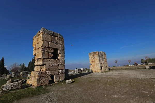 Turquia Denizli Fevereiro 2020 Pamukkale Hierápolis Cidade Antiga — Fotografia de Stock