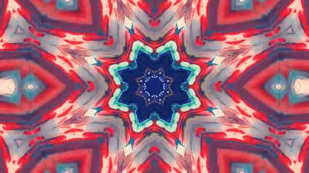 Golden Kaleidoscope Sequence Patterns Abstract Multicolored Motion Graphics Background Seamless — Stock Video