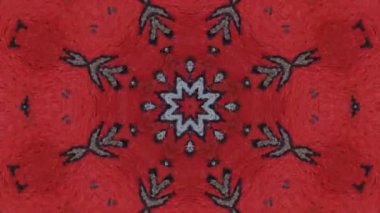 Red patterns on black backdrop. motion graphic background. For yoga, clubs, shows, mandala, fractal animation. Beautiful bright ornament. Seamless loop.