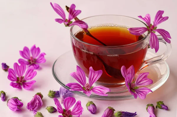 Malva sylvestris tea; hibiscus tea