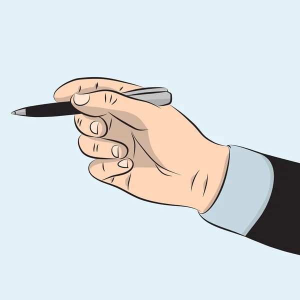 Hand mit Stift — Stockvektor