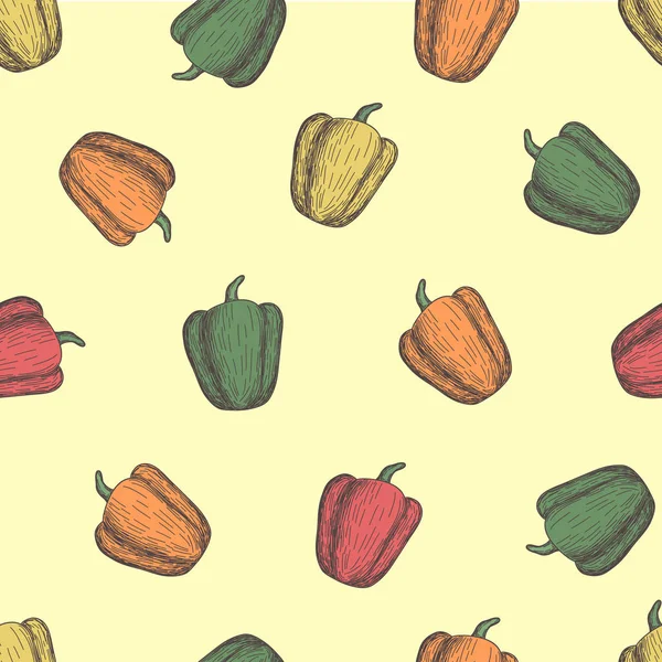 Bell pepper seamless pattern — Stock Vector