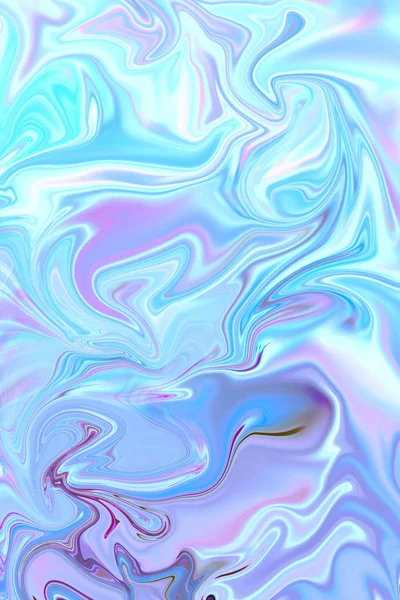 Arte di lusso in stile fluido, neon blue swirl, design artistico — Foto Stock