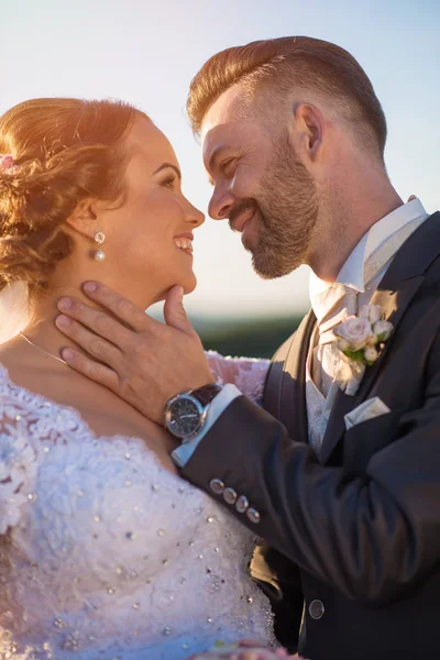 Retrato de belo casal de casamento — Fotografia de Stock