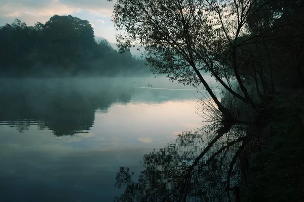 霧の川を風景します。 — ストック写真