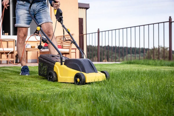 Lawn mower, green grass, equipment, mowing, gardener, care, work
