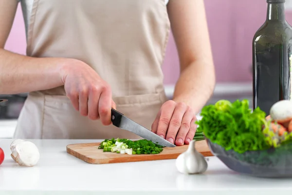 Chopped Vegetables Fresh Salad Chopping Board Dinner Close Clean Healthy — 스톡 사진