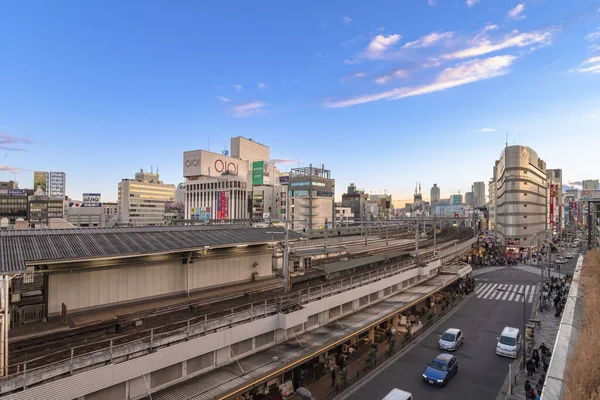 Токио Япония Января 2020 Высокий Угол Уэно Парк Стрит Видом — стоковое фото