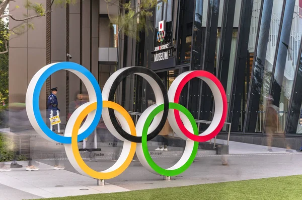 Tokyo Japan November 2019 Olympic Rings Monument Över Japans Olympiska — Stockfoto