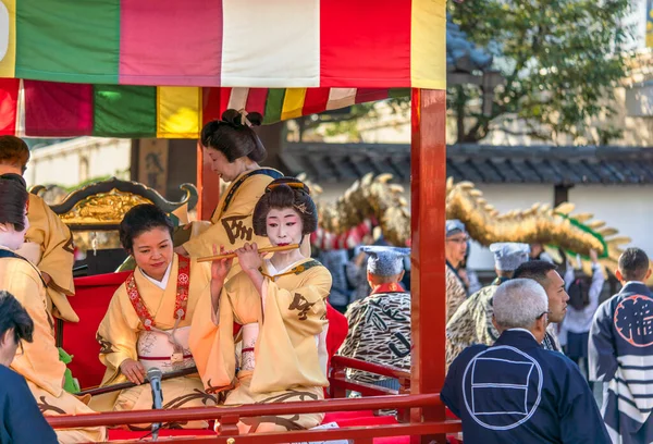 Tokyo Japan Mars 2020 Yatai Vagn Förbises Buddhistisk Tempel Tak — Stockfoto