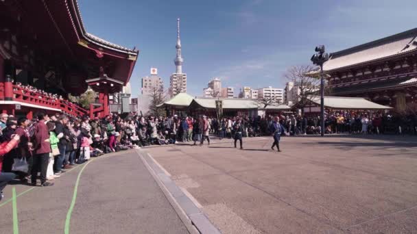 Asakusa Sensoji Tapınağı 'ndaki Altın Ejderha Dans Festivali' nin statik videosu.. — Stok video