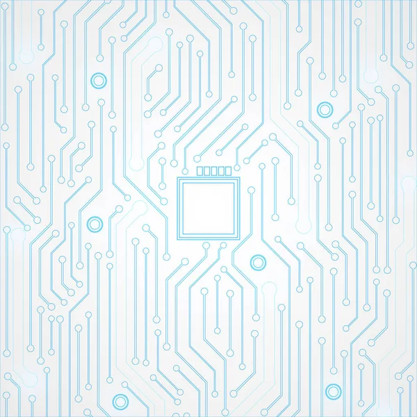 Technologie Microchip Arrière Plan Circuit Imprimé Bleu — Image vectorielle