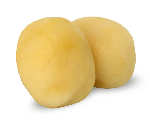 Batatas Descascadas Cozidas Branco — Fotografia de Stock