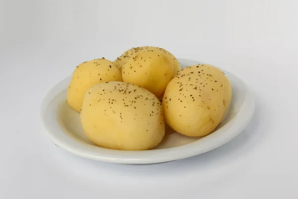 Kokt Skalad Potatis Vit — Stockfoto