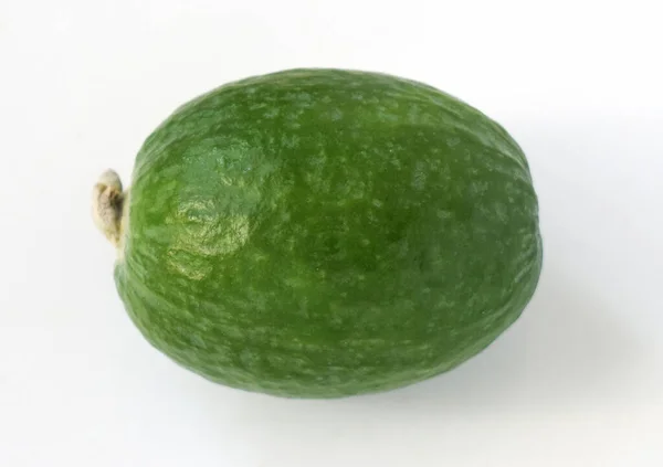 Φρούτα Feijoa Απομονωμένα Πράσινο Feijoas Λευκό Φόντο Κοντινό Πλάνο — Φωτογραφία Αρχείου