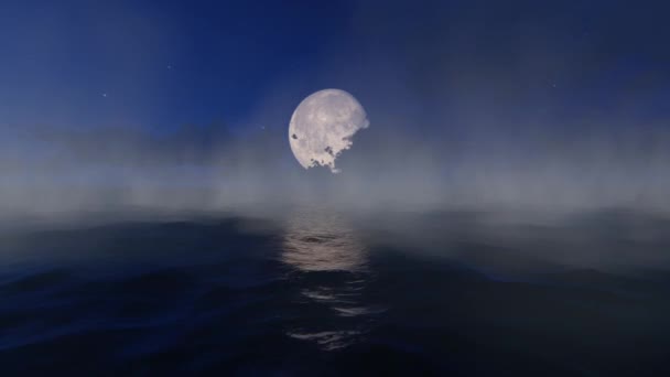 Pleine Lune Sur Mer Vapeur — Video