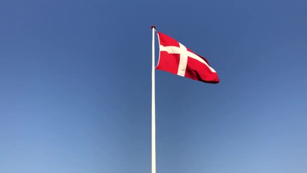 Съемки Флага Дании — стоковое видео