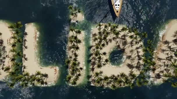 Isla Tropical Vacaciones Con Palmera — Vídeo de stock