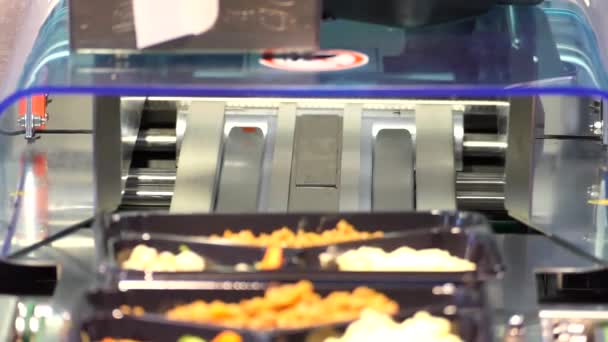 Automatische Productie Van Levensmiddelen Verpakkingstape — Stockvideo