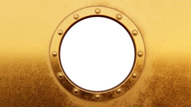 Yuvarlak metal çerçeve beyaz üzerinde izole