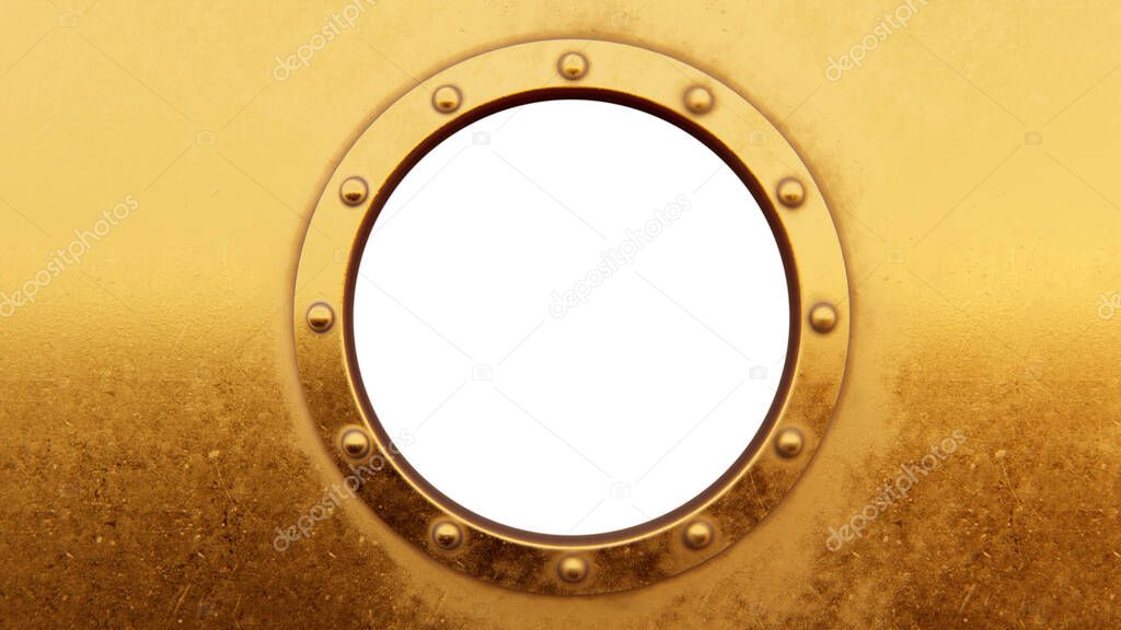 Round metal frame isolated on the white