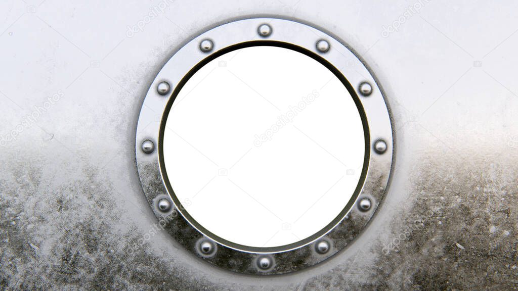 Round metal frame isolated on the white