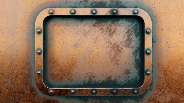 古い空の青銅金属フレーム — ストック写真