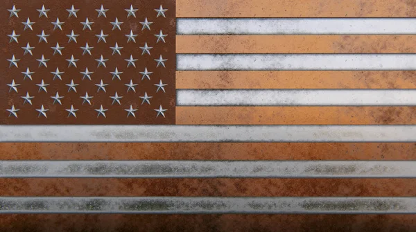 Starý Kov Usa Vlajkový Bronz Měď Hliník Železo — Stock fotografie