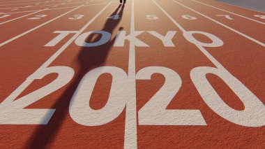 Athletic Track Court Tokyo 2020 clipart