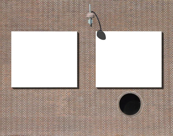 Due Cartelloni Bianchi Sul Muro Della Strada — Foto Stock
