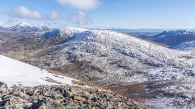 Kışın dağ manzarası