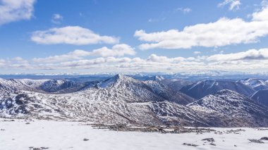 Kışın dağ manzarası
