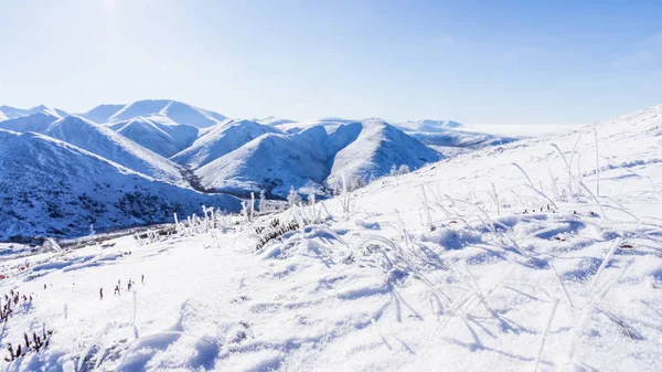 Kışın dağ manzarası
