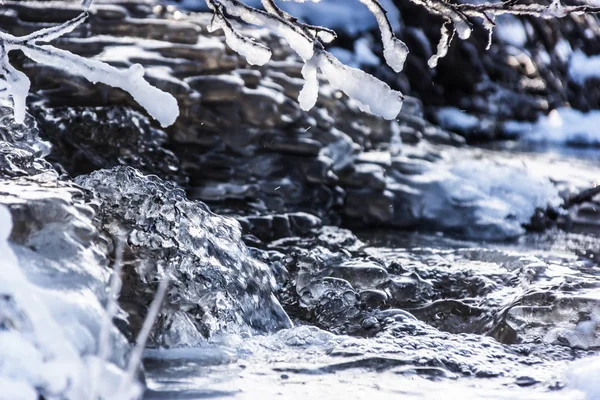 Frozen creek closeup — Stock Photo, Image