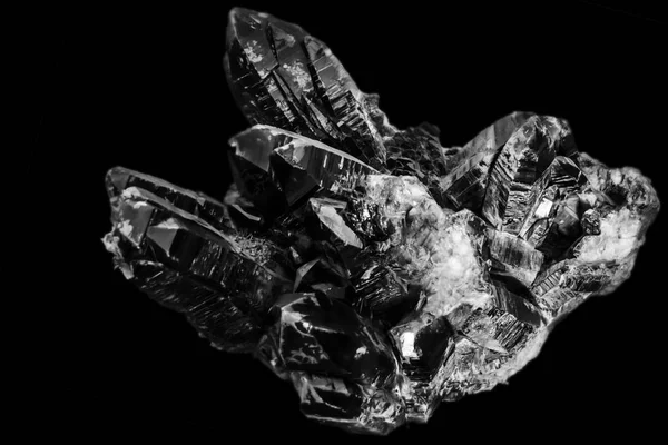 Morion krystal na černém — Stock fotografie