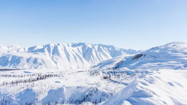 Βουνό, πρωί, Χειμώνας, χιόνι τοπίο Royalty Free Εικόνες Αρχείου