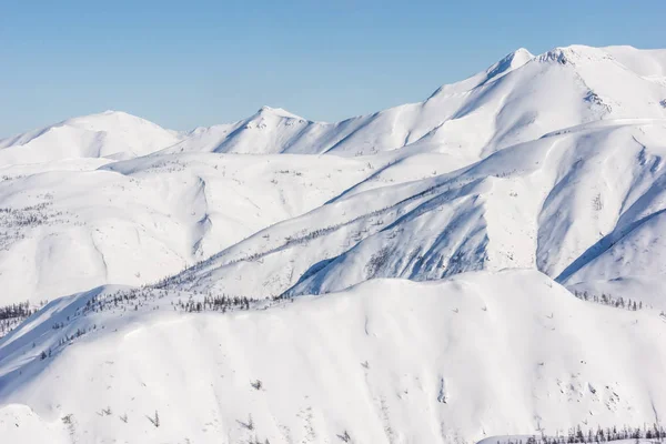 Dağ, sabah, kış, kar manzara
