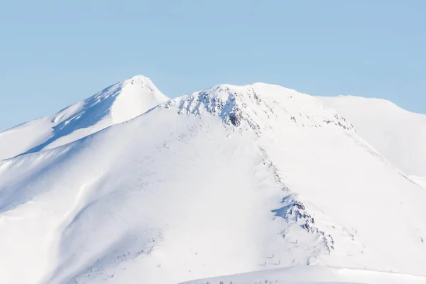Mountain, morning, winter, snow landscape — Stock Photo, Image