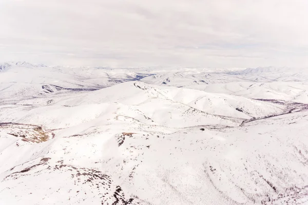Winter views from the window of a helicopter — Stock Photo, Image