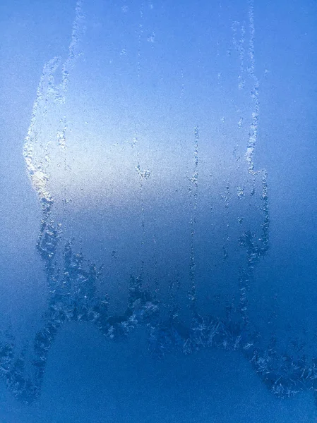 Fundo de padrão gelado em vidro — Fotografia de Stock