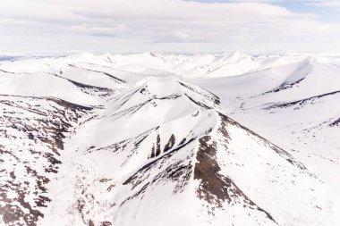 Bir helikopter pencere kış manzaraları
